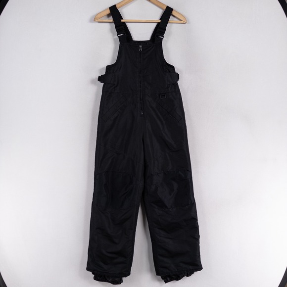 Cherokee Snow Bibs Youth Medium 8/10 Black Overalls Winter Ski Pants Sledding - Picture 1 of 10